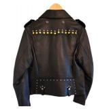 Coach Black Leather Western Rivets Moto Jacket