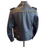 Coach Black Leather Western Rivets Moto Jacket