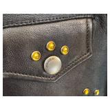Coach Black Leather Western Rivets Moto Jacket
