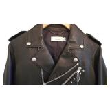 Coach Black Leather Western Rivets Moto Jacket
