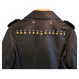 Coach Black Leather Western Rivets Moto Jacket