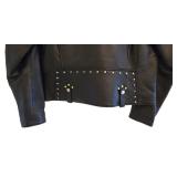 Coach Black Leather Western Rivets Moto Jacket
