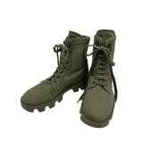 Prada Canvas Combat Boots - Lug Sole, Lace-Up, Women