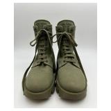 Prada Canvas Combat Boots - Lug Sole, Lace-Up, Women
