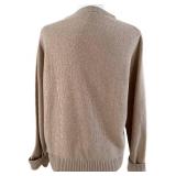 Ganni Intarsia Knit Wool Blend Cherry Sweater - Beige - Size L - Made in Romania