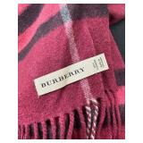 Burberry Cashmere Scarf, 64in Long & 5in Fringe, Made in England