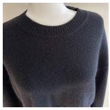 Reformation Cropped Black Sweater - Size M - 90% Recycled Cashmere, 10% Cashmere
