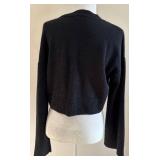 Reformation Cropped Black Sweater - Size M - 90% Recycled Cashmere, 10% Cashmere