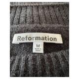 Reformation Cropped Black Sweater - Size M - 90% Recycled Cashmere, 10% Cashmere