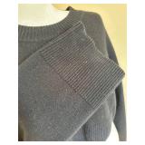 Reformation Cropped Black Sweater - Size M - 90% Recycled Cashmere, 10% Cashmere