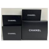 Chanel Gift Boxes (Lot of 4) - Empty Chanel Black Boxes for Decor or Repurposing!
