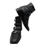 Givenchy Paris Elegant Studded Black Leather Ankle Boots - Women