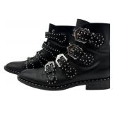 Givenchy Paris Elegant Studded Black Leather Ankle Boots - Women