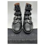 Givenchy Paris Elegant Studded Black Leather Ankle Boots - Women