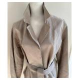 Isda & Co Beige Suede Belted Coat - Size M, Side Pockets