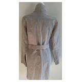 Isda & Co Beige Suede Belted Coat - Size M, Side Pockets