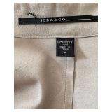 Isda & Co Beige Suede Belted Coat - Size M, Side Pockets