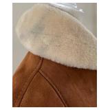 A Barcelona Enterprises Suede Sheepskin Shearling Coat - Brown, Size M