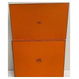 Hermès Paris Boxes - Orange Storage Boxes (Lot of 2) - For Decor or Repurposing.