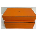 Hermès Paris Boxes - Orange Storage Boxes (Lot of 2) - For Decor or Repurposing.