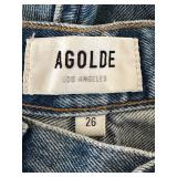 AGOLDE Stella Denim Shorts - High Rise, 26 Waist, 100% Organic Cotton, Made in Turkey