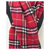 Burberry Nova Check Cashmere Scarf - 54" L - Red/Black/Maroon