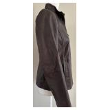 EILEEN FISHER Lamb Leather Jacket - Brown - XS