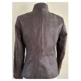 EILEEN FISHER Lamb Leather Jacket - Brown - XS