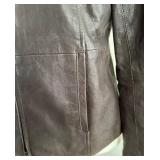 EILEEN FISHER Lamb Leather Jacket - Brown - XS