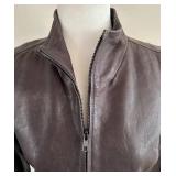 EILEEN FISHER Lamb Leather Jacket - Brown - XS
