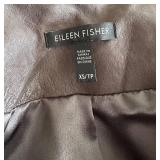 EILEEN FISHER Lamb Leather Jacket - Brown - XS