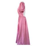 STAUD Pink Alix Open-Back Puff-Sleeve Long Maxi Dress - Size 4 -NWT