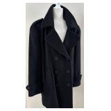 Steve by Searle for Saks Fifth Avenue - Navy Wool Pea Coat - Double-Breasted with Epaulets - Size 10
