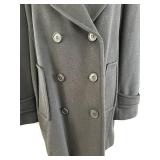 Steve by Searle for Saks Fifth Avenue - Navy Wool Pea Coat - Double-Breasted with Epaulets - Size 10