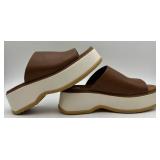 Sorel Dayspring Platform Slide Sandals - Brown Strap - US 9