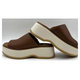 Sorel Dayspring Platform Slide Sandals - Brown Strap - US 9