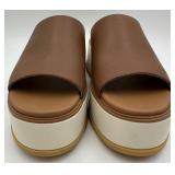 Sorel Dayspring Platform Slide Sandals - Brown Strap - US 9