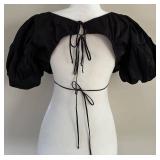 for Love & Lemons Black Puff Sleeve Crop Top - Size S