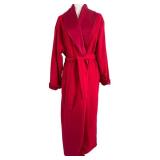 Comfy WinterSilks Red Bathrobe - Size L - Polyester Shell, Silk Lining & Trim