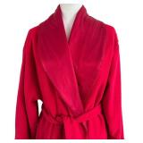 Comfy WinterSilks Red Bathrobe - Size L - Polyester Shell, Silk Lining & Trim