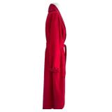 Comfy WinterSilks Red Bathrobe - Size L - Polyester Shell, Silk Lining & Trim