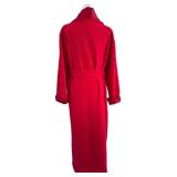 Comfy WinterSilks Red Bathrobe - Size L - Polyester Shell, Silk Lining & Trim