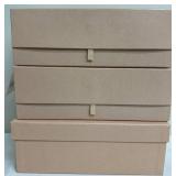 Prada Boxes (Lot of 3) - Decor/Repurpose Boxes, Sizes 12 in x 6 in x 4.25 in & 12 in x 7 in x 4.5 in