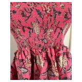 Charina Sarte Pink Floral Strapless Cotton Top - Size S, Designed in Paris