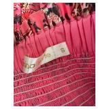 Charina Sarte Pink Floral Strapless Cotton Top - Size S, Designed in Paris