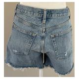 AGOLDE Parker Long Denim Shorts - Light Wash, Size 26, Distressed, 5-Pocket