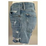 AGOLDE Parker Long Denim Shorts - Light Wash, Size 26, Distressed, 5-Pocket