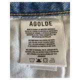 AGOLDE Parker Long Denim Shorts - Light Wash, Size 26, Distressed, 5-Pocket