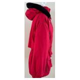 Vintage Parka Red with Black Faux Fur Trimmed Hood