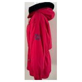 Vintage Parka Red with Black Faux Fur Trimmed Hood
